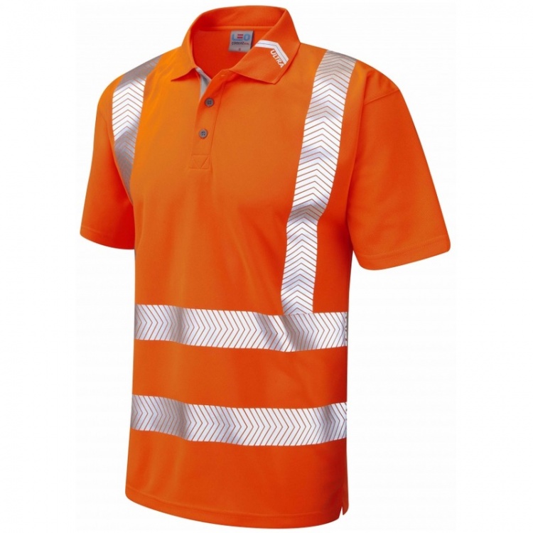 Leo Workwear P09-O Broadsands Coolviz Ultra Class 2 Hi Vis Polo Shirt Orange